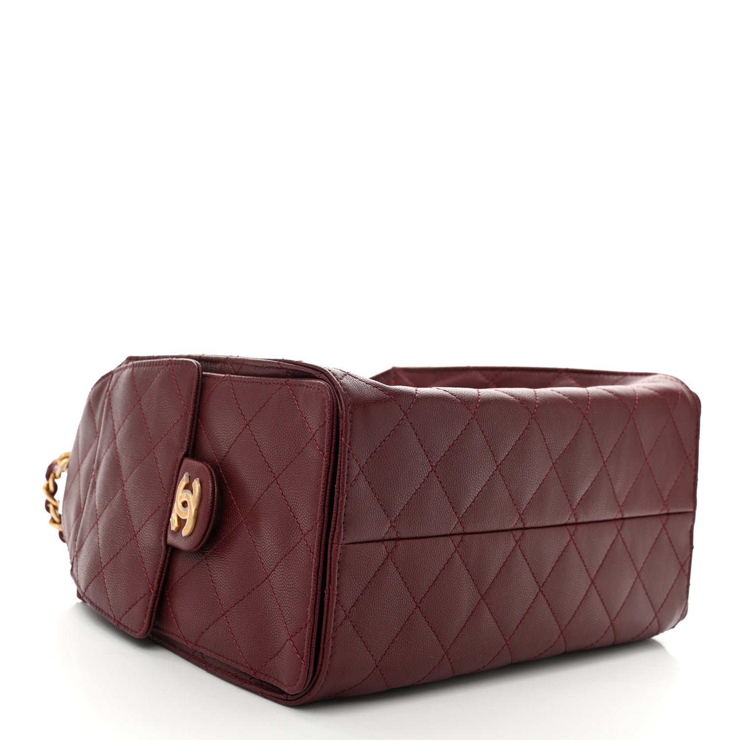 Chanel Caviar Quilted Small Chanel 25 Handbag Burgundy 4 of 10