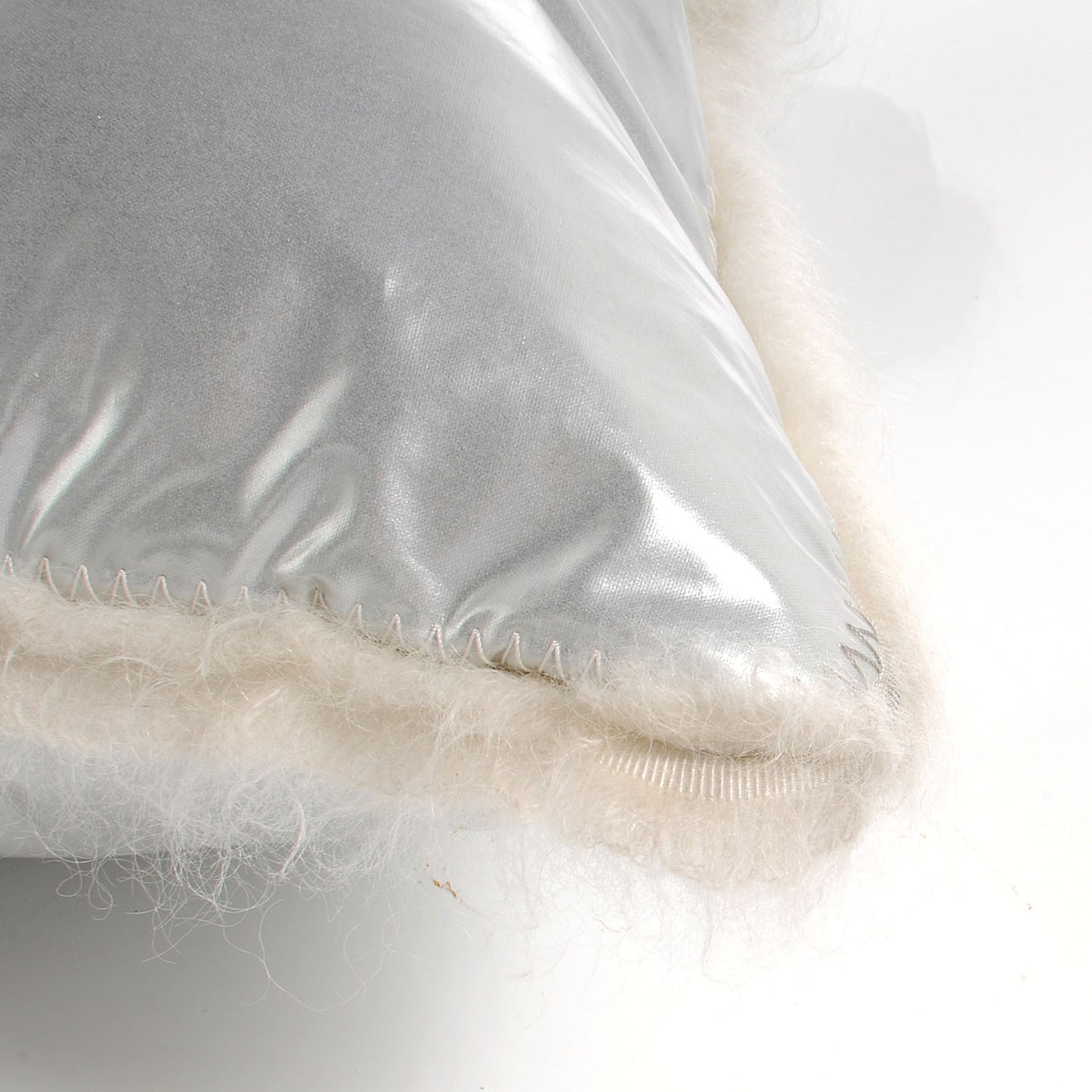 Vinyl Mohair Trimmed CC Bonbons Tote Silver