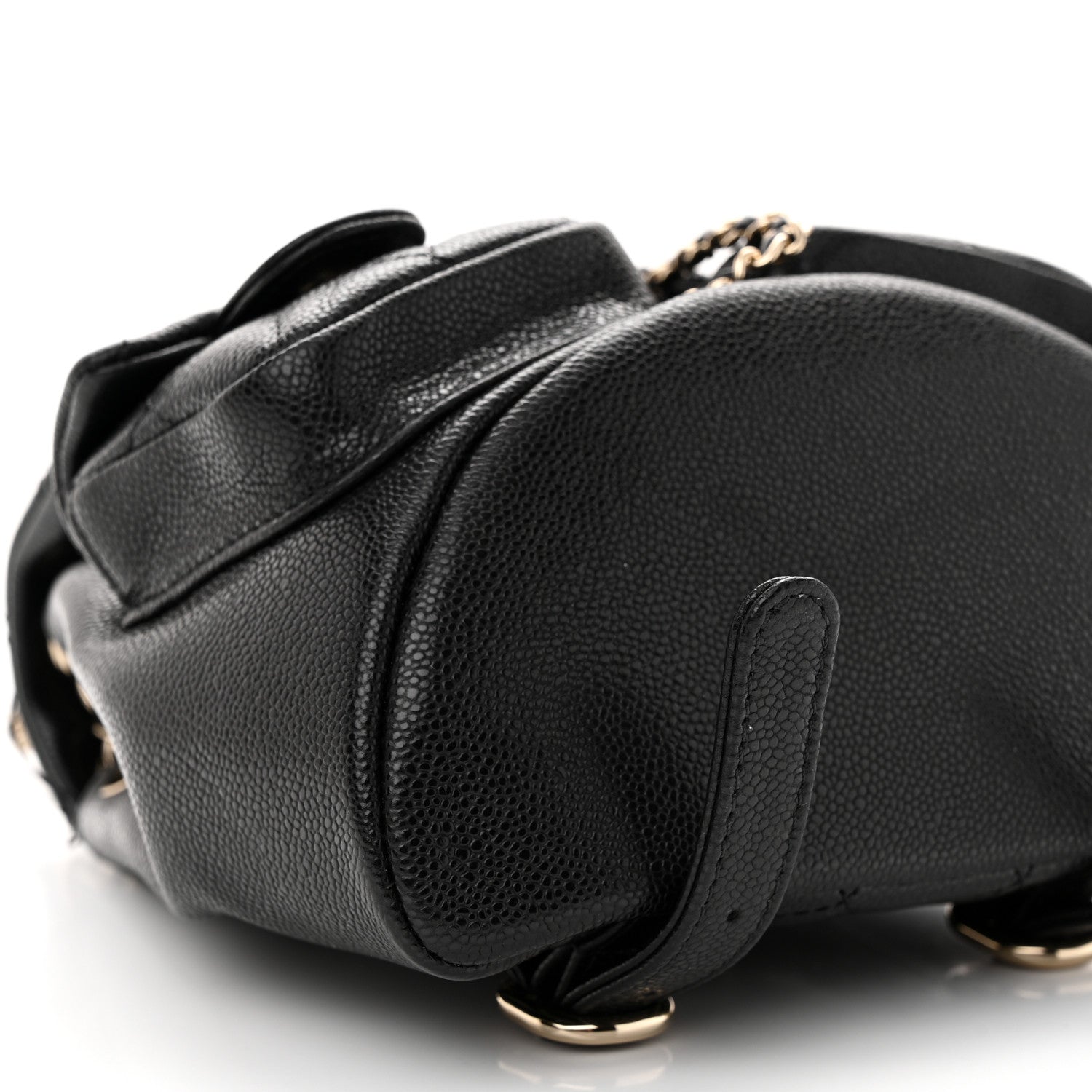Chanel Shiny Caviar Quilted Small Duma Pockets Drawstring Backpack Black 9 of 10