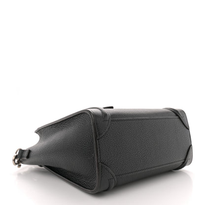 Celine Drummed Calfskin Nano Luggage Black 4 of 10