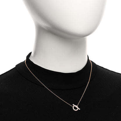 Hermes 18K Rose Gold Diamond Finesse Pendant Necklace 2 of 6