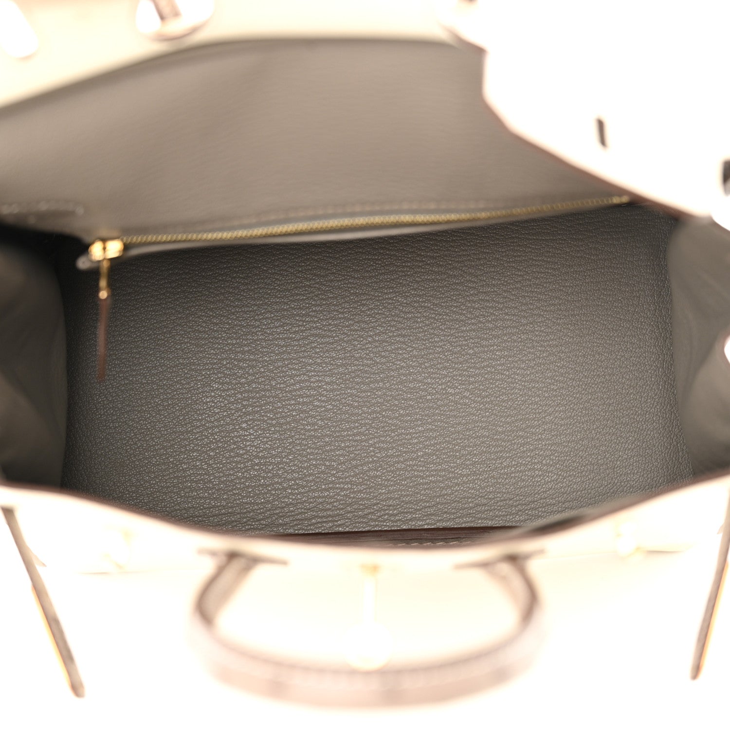 Hermes Ostrich Horseshoe Birkin 25 Beton Gris Tourterelle 5 of 10