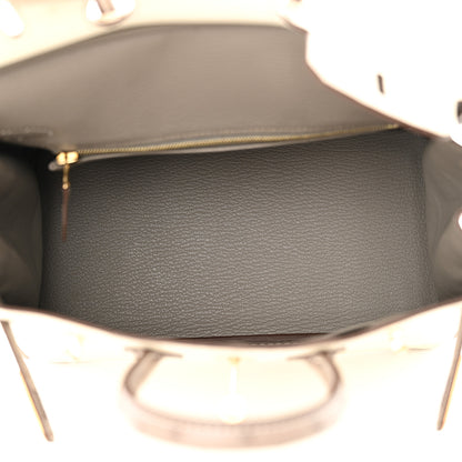 Hermes Ostrich Horseshoe Birkin 25 Beton Gris Tourterelle 5 of 10