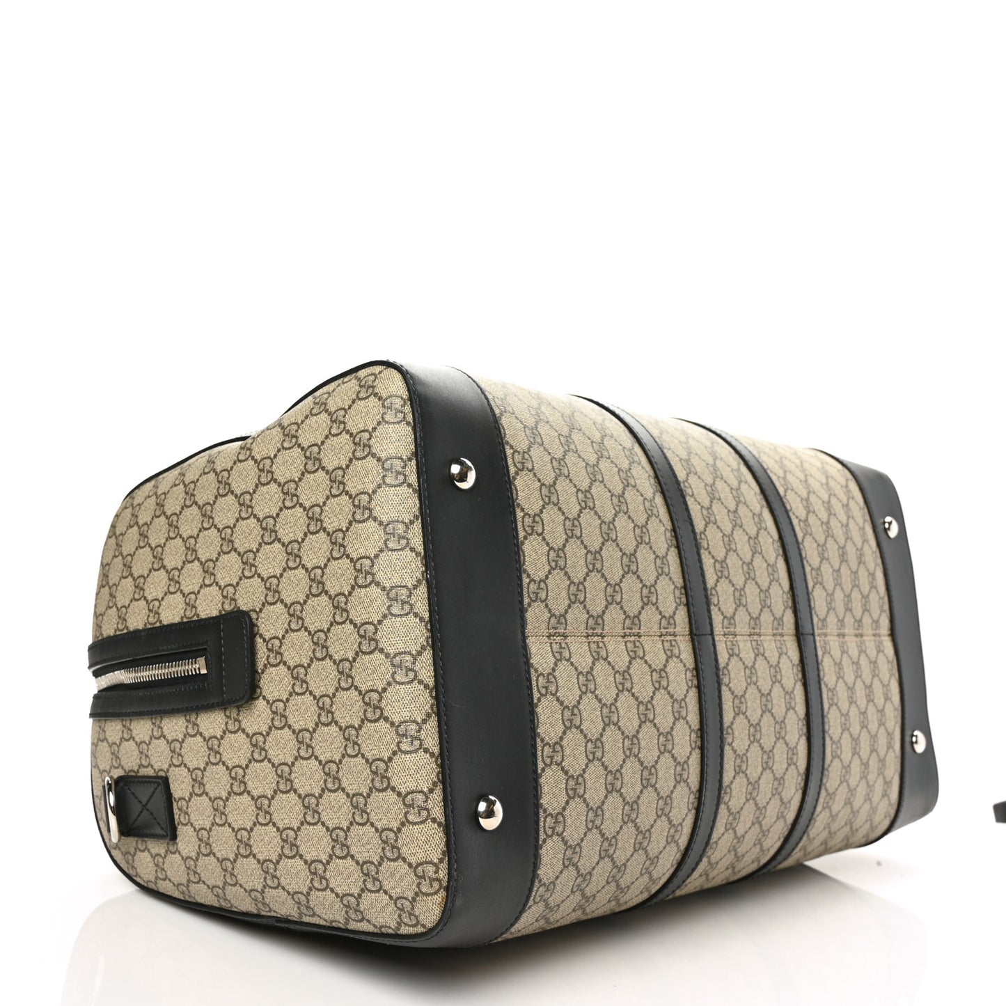 GG Supreme Monogram Selleria Calfskin Large Duffle Beige Ebony Black