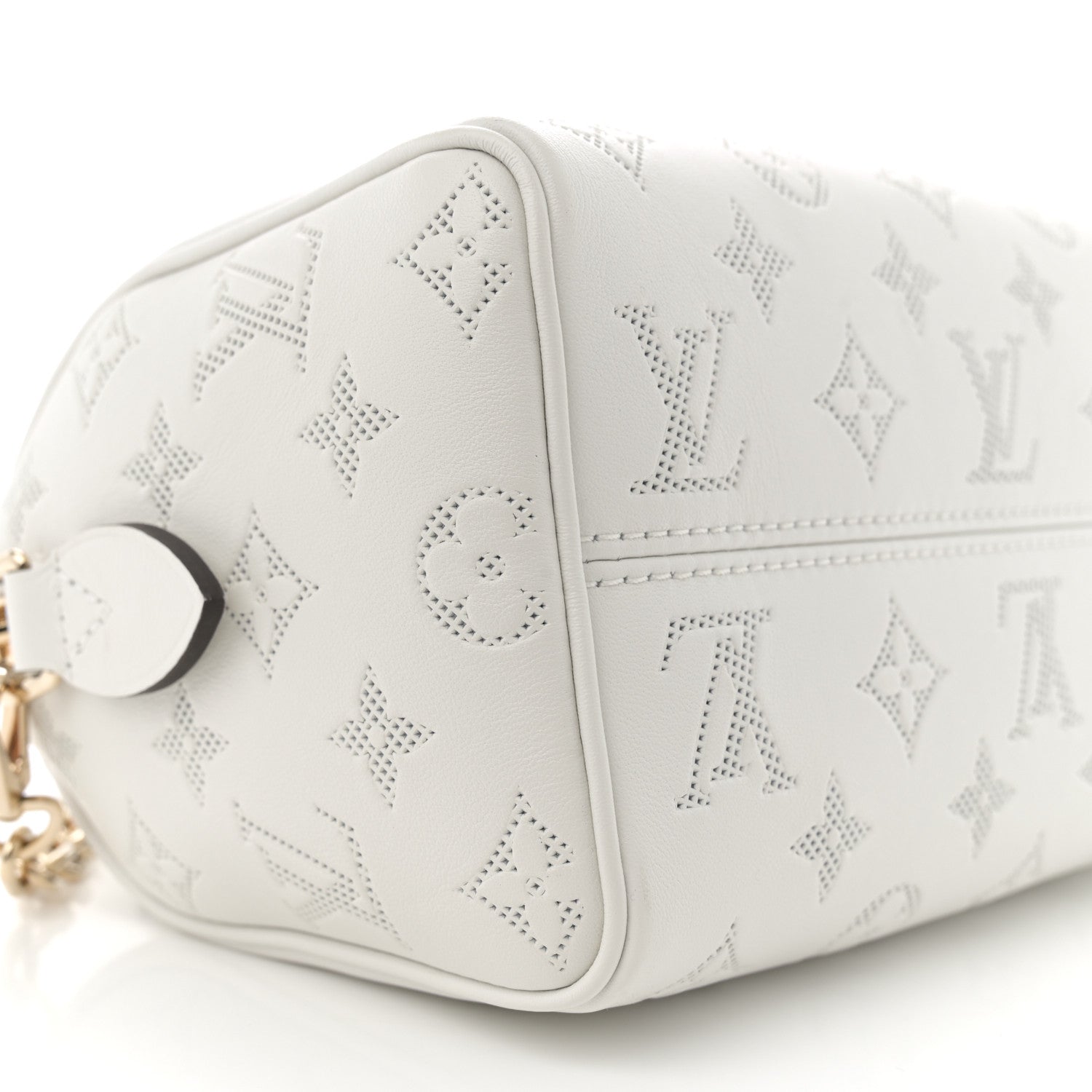 Louis Vuitton Monogram Embossed Calfskin Speedy Bandouliere 20 White Blanc 8 of 11