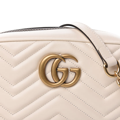 Gucci Calfskin Matelasse Small GG Marmont Chain Shoulder Bag White 8 of 10
