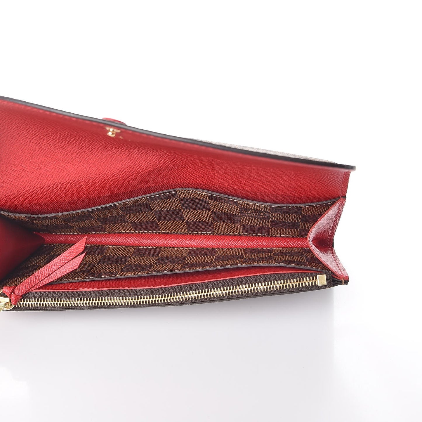 Damier Ebene Emilie Wallet Red