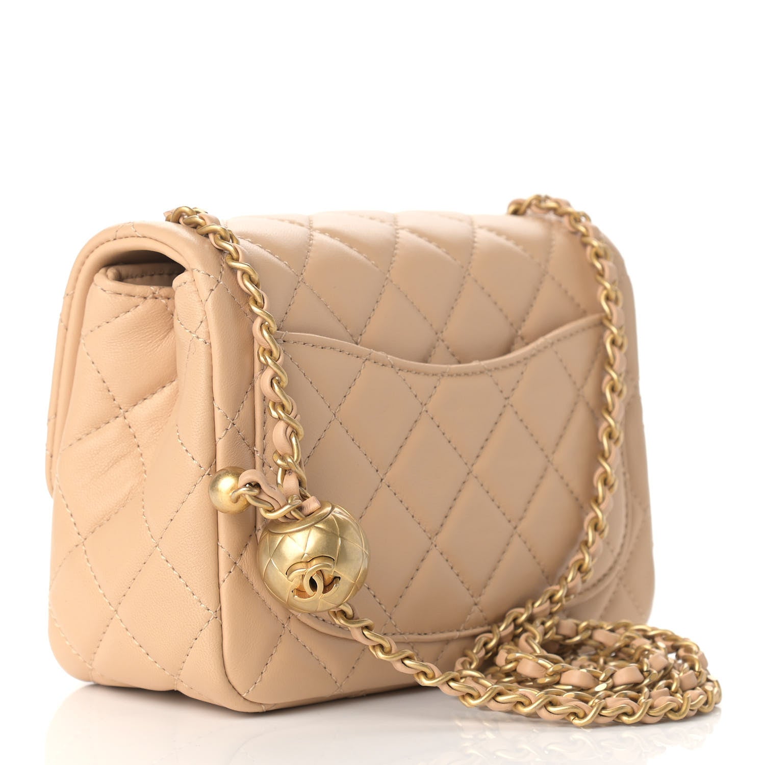 Chanel Lambskin Quilted Mini Pearl Crush Flap Beige 2 of 8