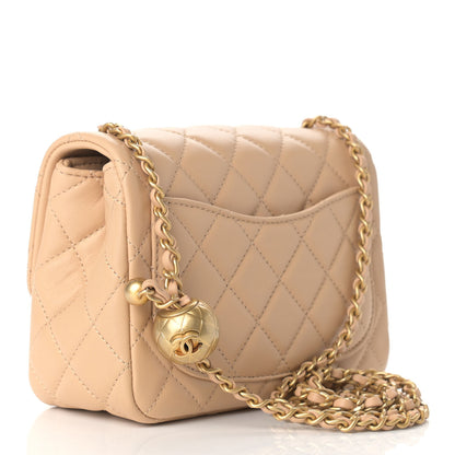 Chanel Lambskin Quilted Mini Pearl Crush Flap Beige 2 of 8