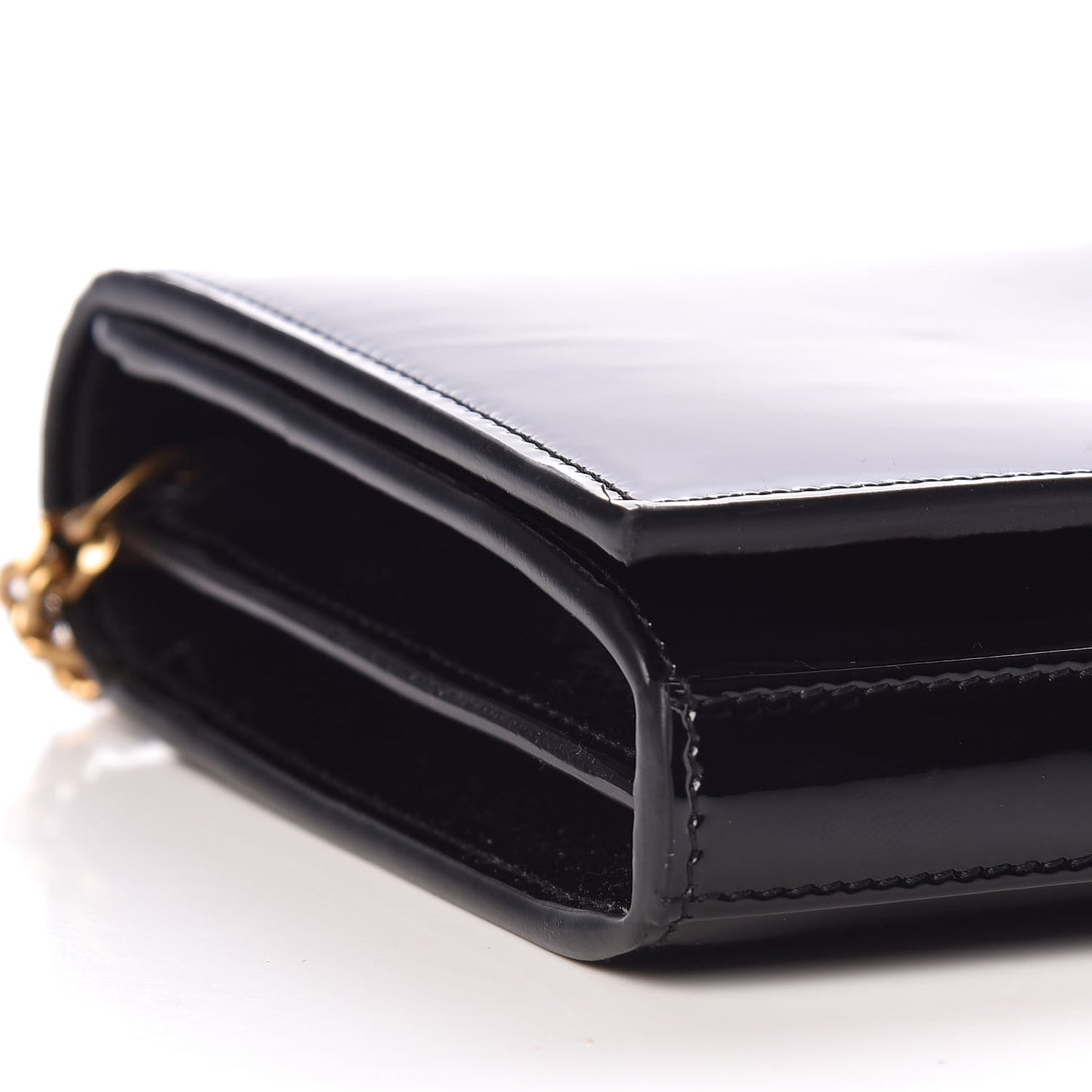 Patent Calfskin Monogram Kate Wallet On Chain Black