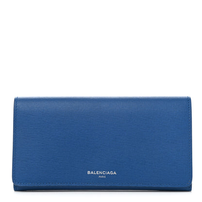 Balenciaga Striped Calfskin Essential Money Wallet Blue 1 of 8