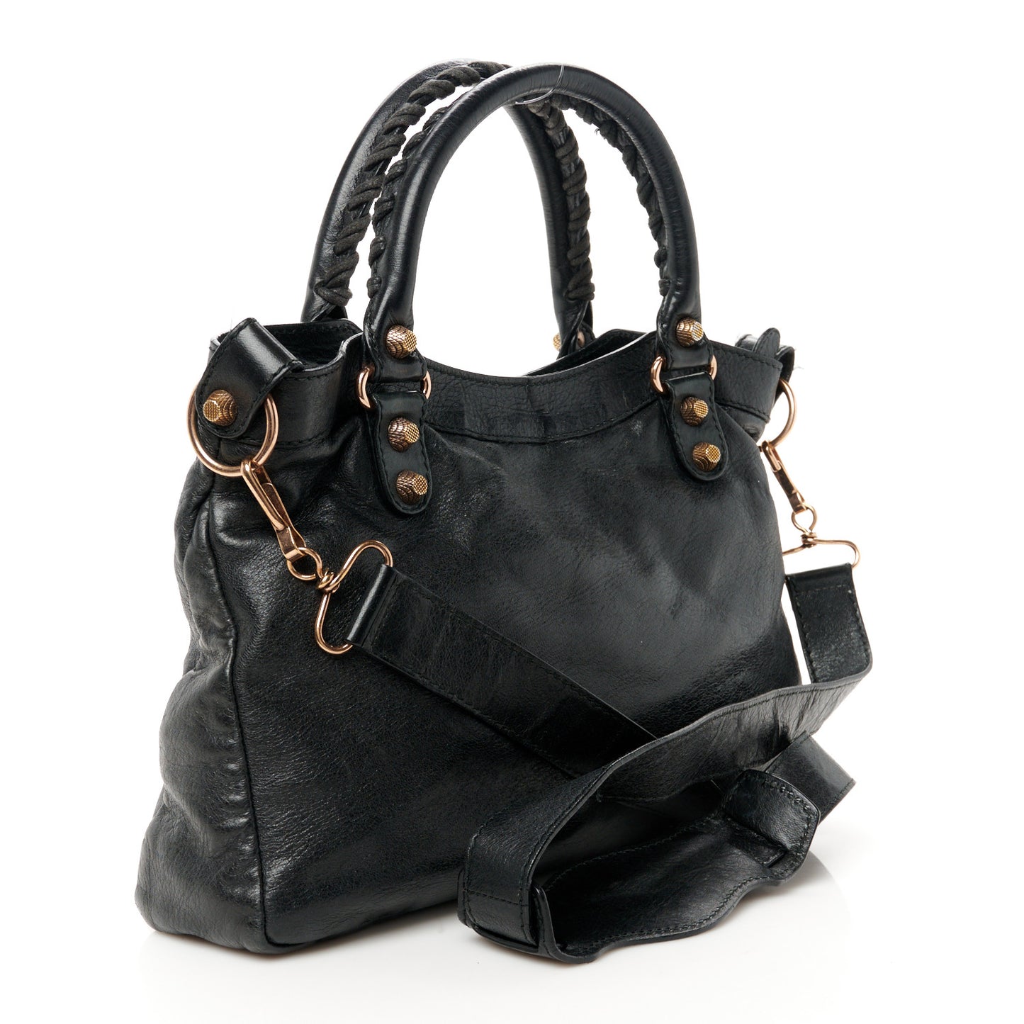 Agneau Giant 12 Rose Gold Hardware Town Black