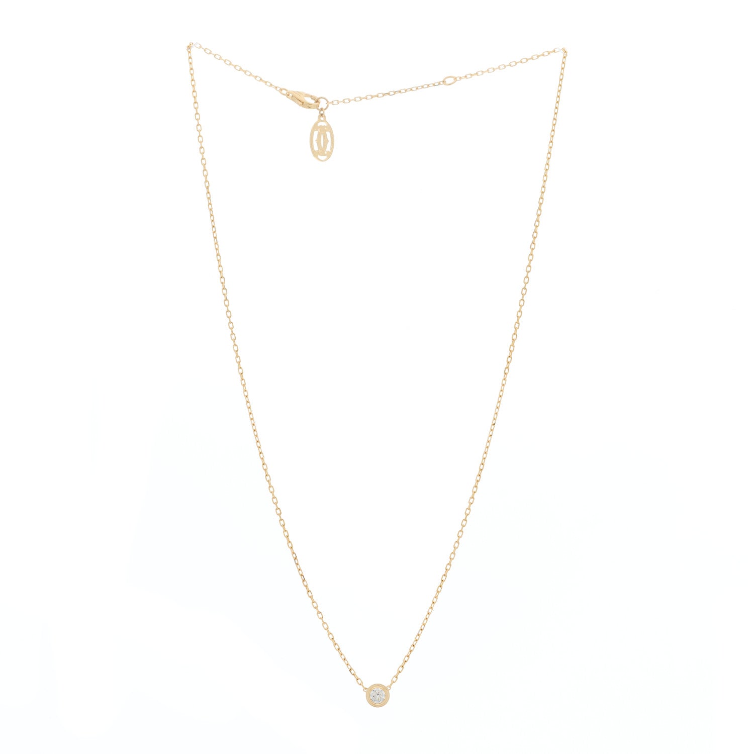 Cartier 18K Yellow Gold Diamond LM D'Amour Pendant Necklace 2 of 4