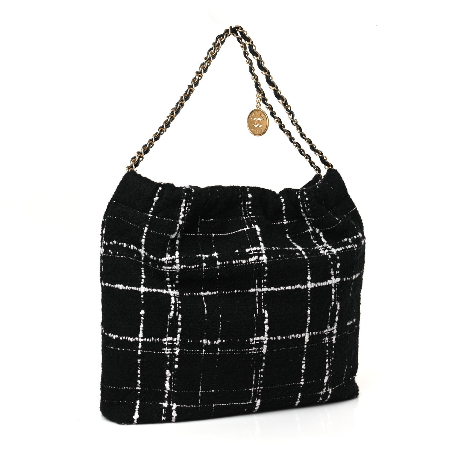 Chanel Wool Tweed Quilted Chanel 22 Black Multicolor 4 of 10