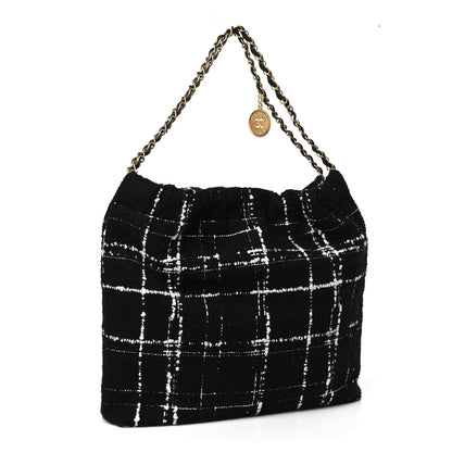 Chanel Wool Tweed Quilted Chanel 22 Black Multicolor 4 of 10
