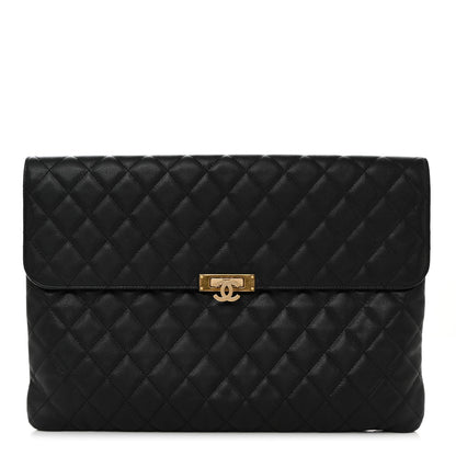 Chanel Caviar Quilted Large Golden Class Pouch Black 1 of 9
