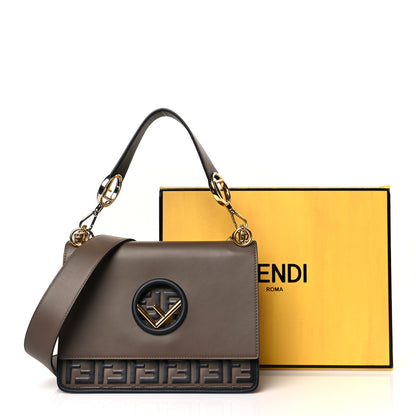 Fendi Vitello Century F is Fendi Bi-Color FF 1974 Embossed Kan I Shoulder Bag Maya Black 10 of 10