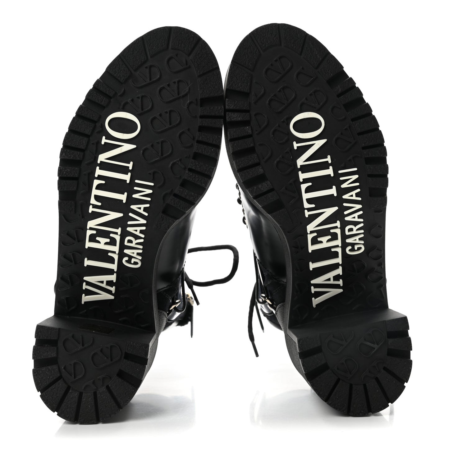 Calfskin Shearling VLOGO Combat Boots 38.5 Black