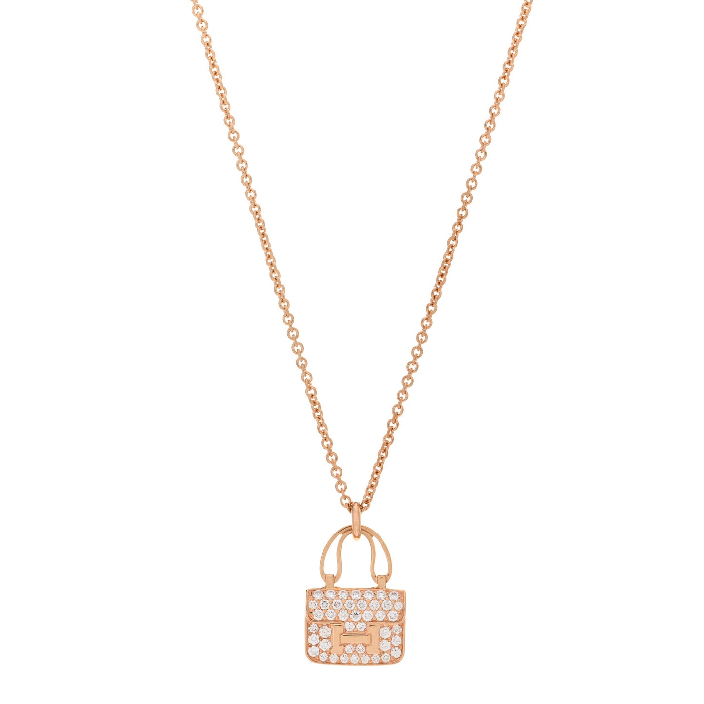 18K Rose Gold Diamond Constance Amulettes Pendant Necklace