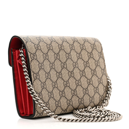 Gucci GG Supreme Monogram Mini Dionysus Chain Wallet Beige Vulcanic Red 3 of 10