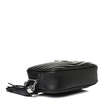 Saint Laurent Grain De Poudre Matelasse Monogram Mini Lou Camera Bag Black 3 of 12