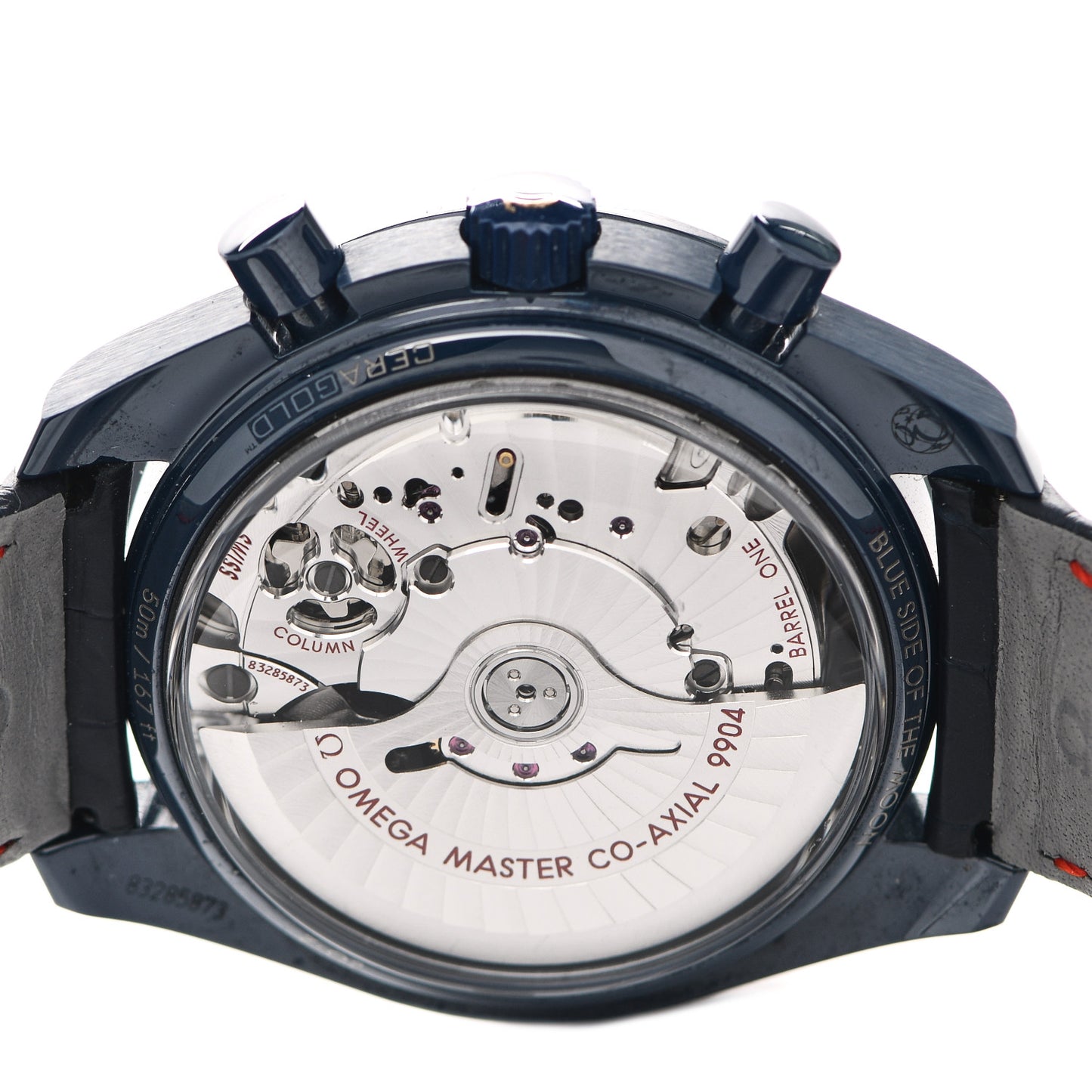 Ceramic Titanium Crocodile 44mm Speedmaster Co-Axial Master Chronometer Blue Side of the Moon Automatic Watch Blue Aventurine 304.93.44.52.03.002