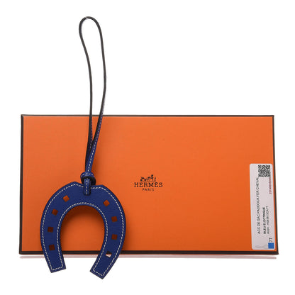 Hermes Swift Paddock Horseshoe Bag Charm Bleu Electrique 4 of 4