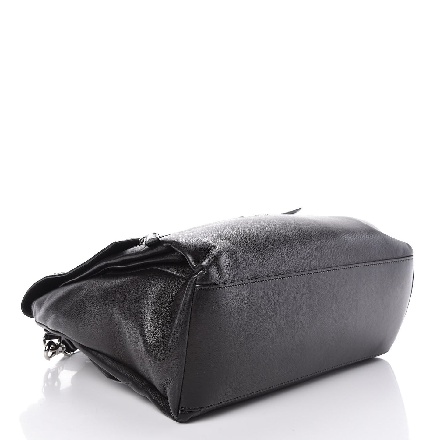 Calfskin Studded Medium Pandora Pure Flap Bag Black White