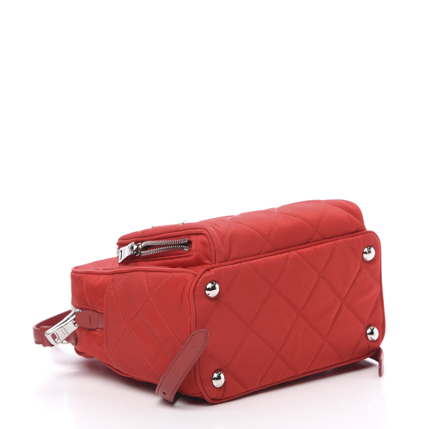 Prada Nylon Tessuto Impuntu Quilted Backpack Rosso 3 of 10