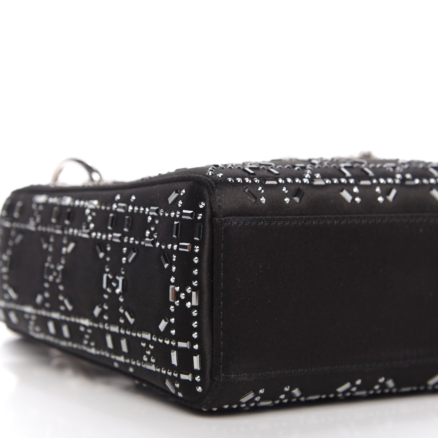 Christian Dior Satin Crystal Cannage Mini Lady Dior Black 6 of 10