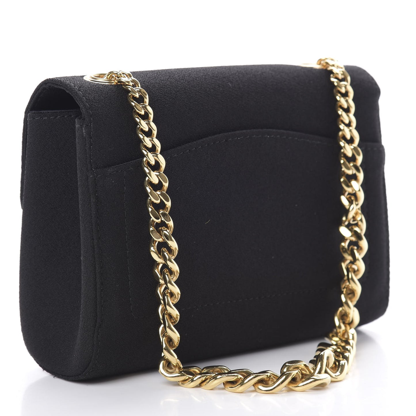 Satin Chain Shoulder Bag Black