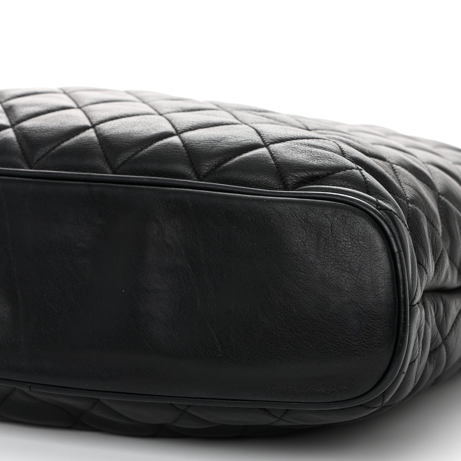 Chanel Lambskin Quilted Shopping Tote Black 12 of 13