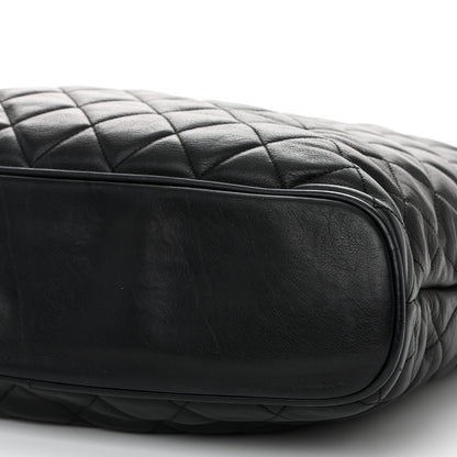Chanel Lambskin Quilted Shopping Tote Black 12 of 13