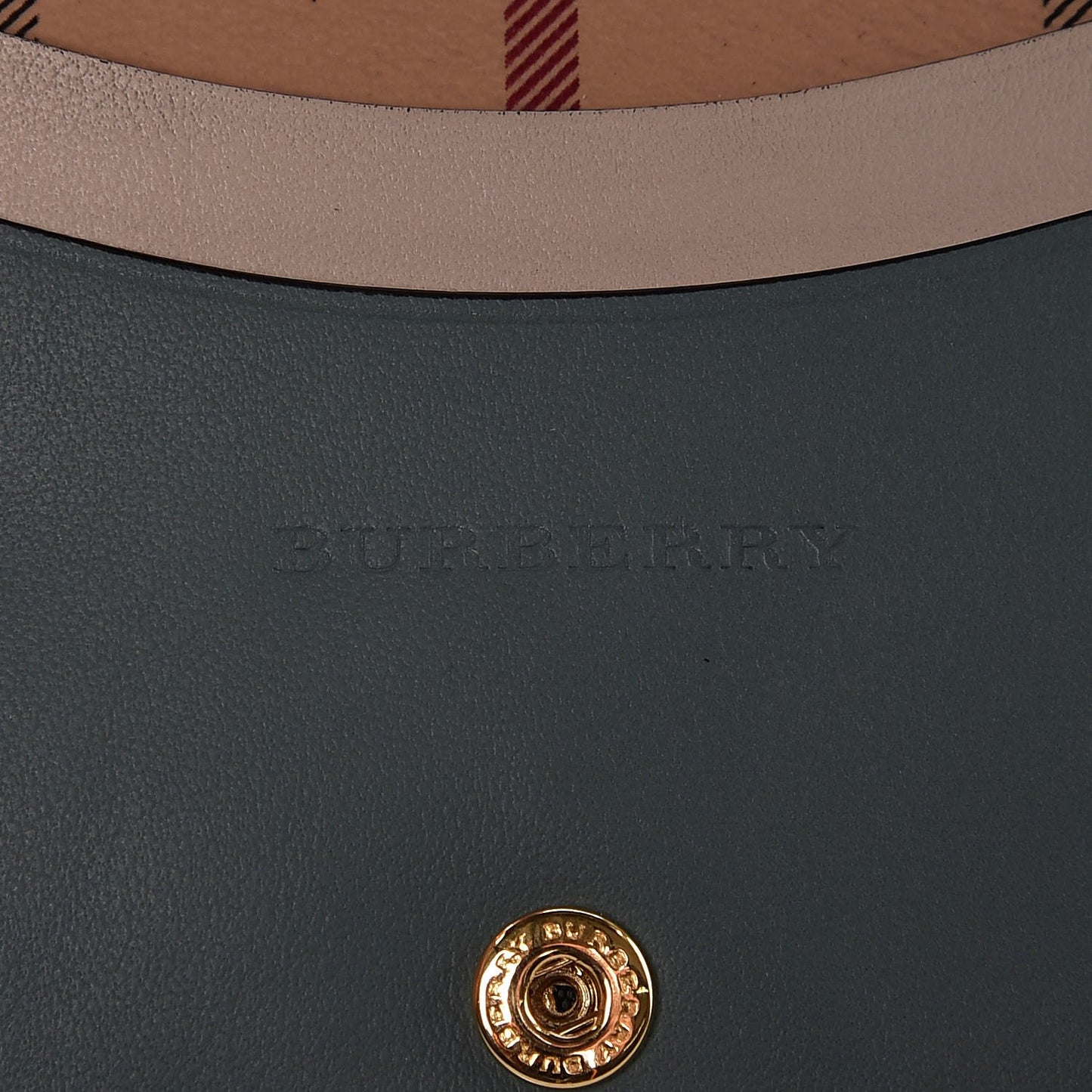Calfskin Haymarket Check ID Card Case Blue