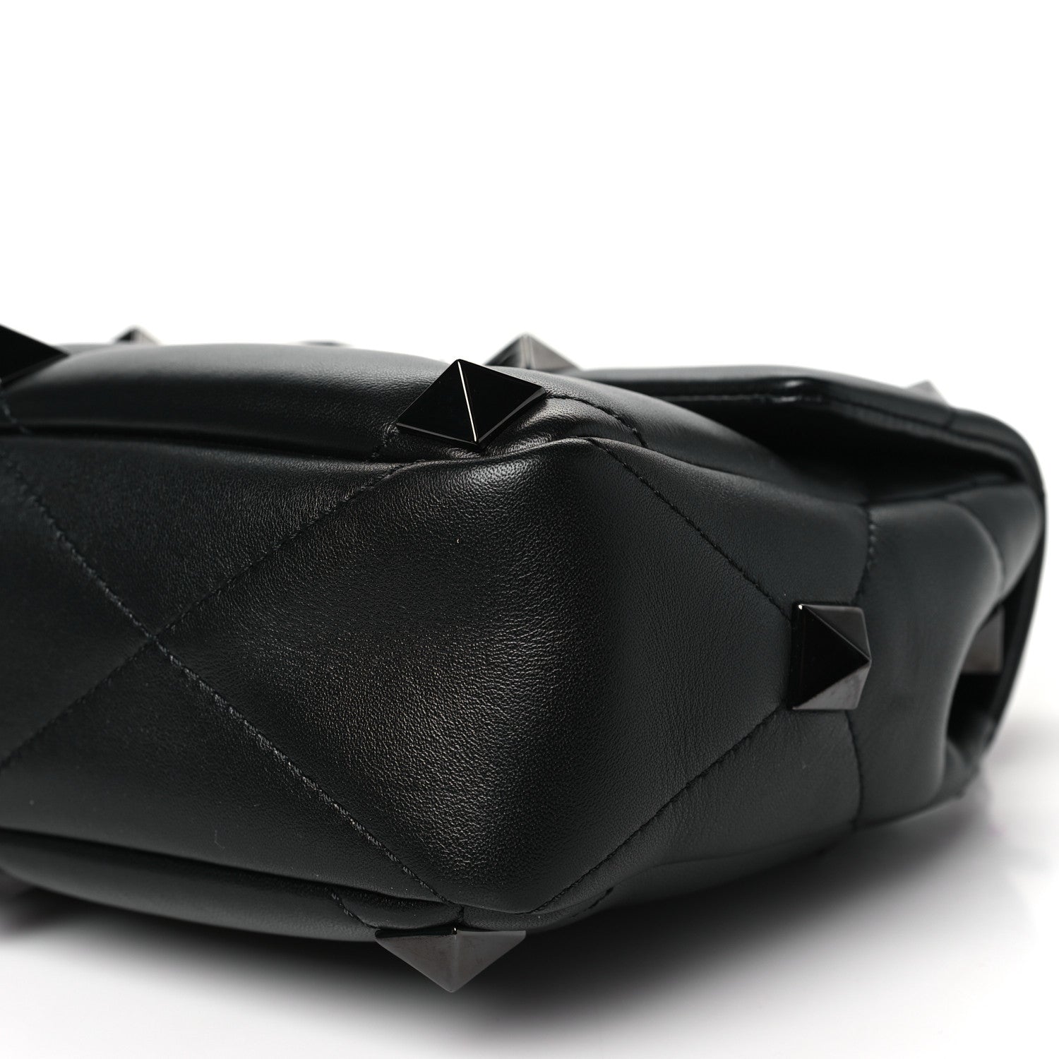 Valentino Garavani Nappa Monochrome Large Roman Stud Shoulder Bag  Black 8 of 8