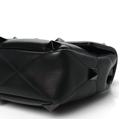 Valentino Garavani Nappa Monochrome Large Roman Stud Shoulder Bag  Black 8 of 8