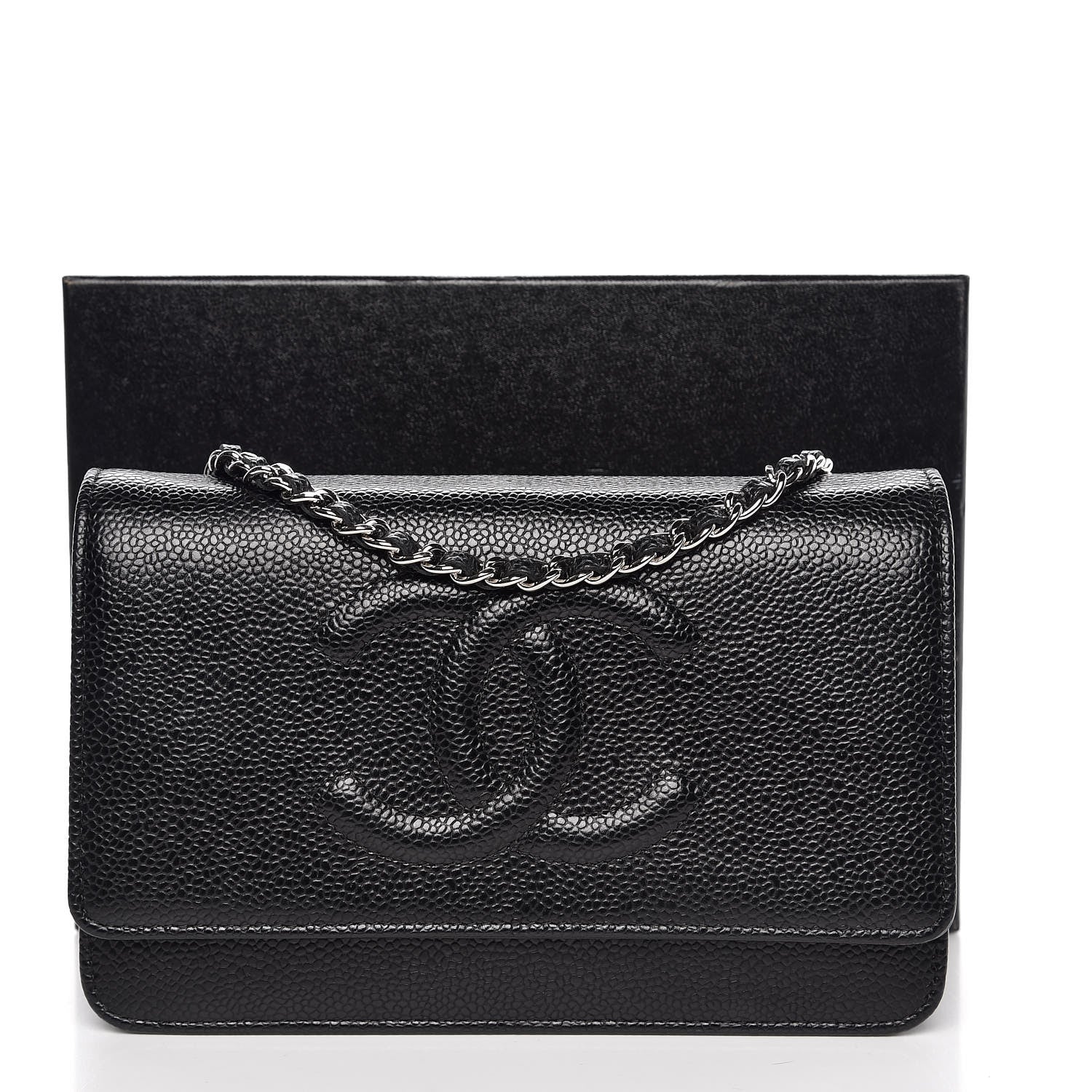 Chanel Caviar Timeless CC Wallet On Chain WOC Black 9 of 9