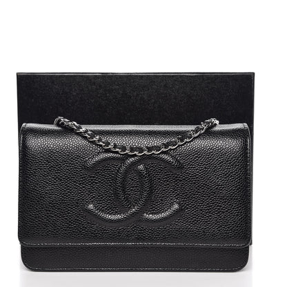 Chanel Caviar Timeless CC Wallet On Chain WOC Black 9 of 9