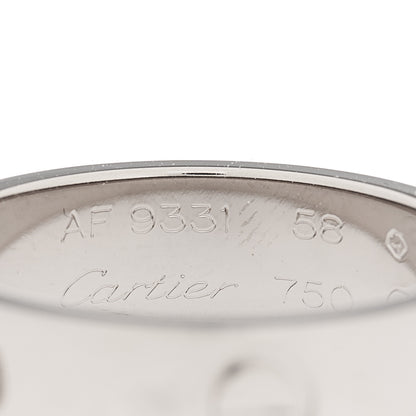 Cartier 18K White Gold 5.5mm LOVE Ring 58 8.25 3 of 4