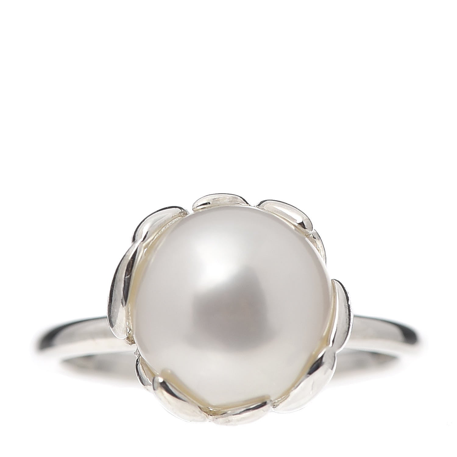 Tiffany Sterling Silver Freshwater Pearl Paloma Picasso Olive Leaf Ring 50 5.5 1 of 6