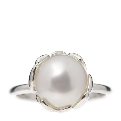 Tiffany Sterling Silver Freshwater Pearl Paloma Picasso Olive Leaf Ring 50 5.5 1 of 6
