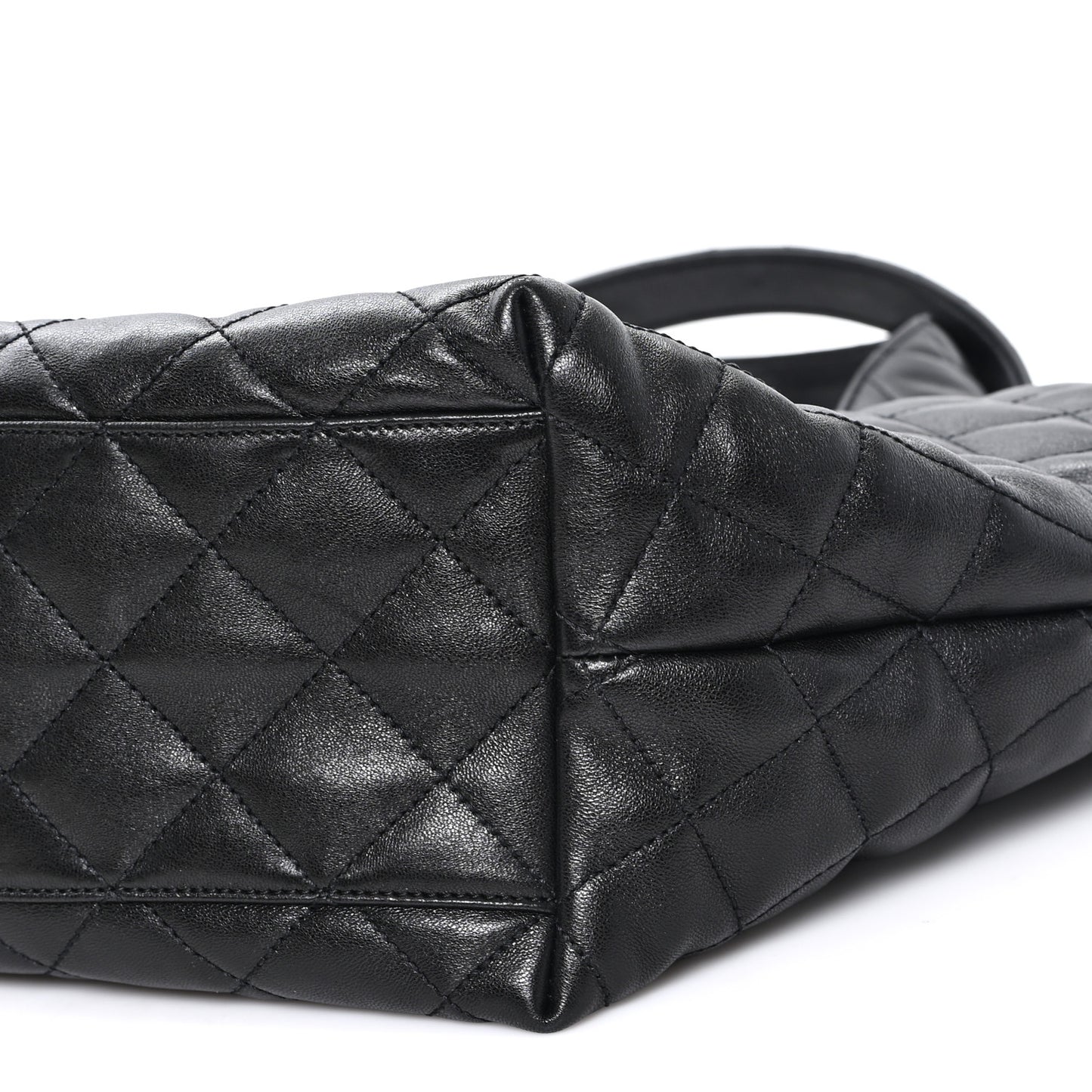 Lambskin Quilted Medium Icare Shopping Tote Black