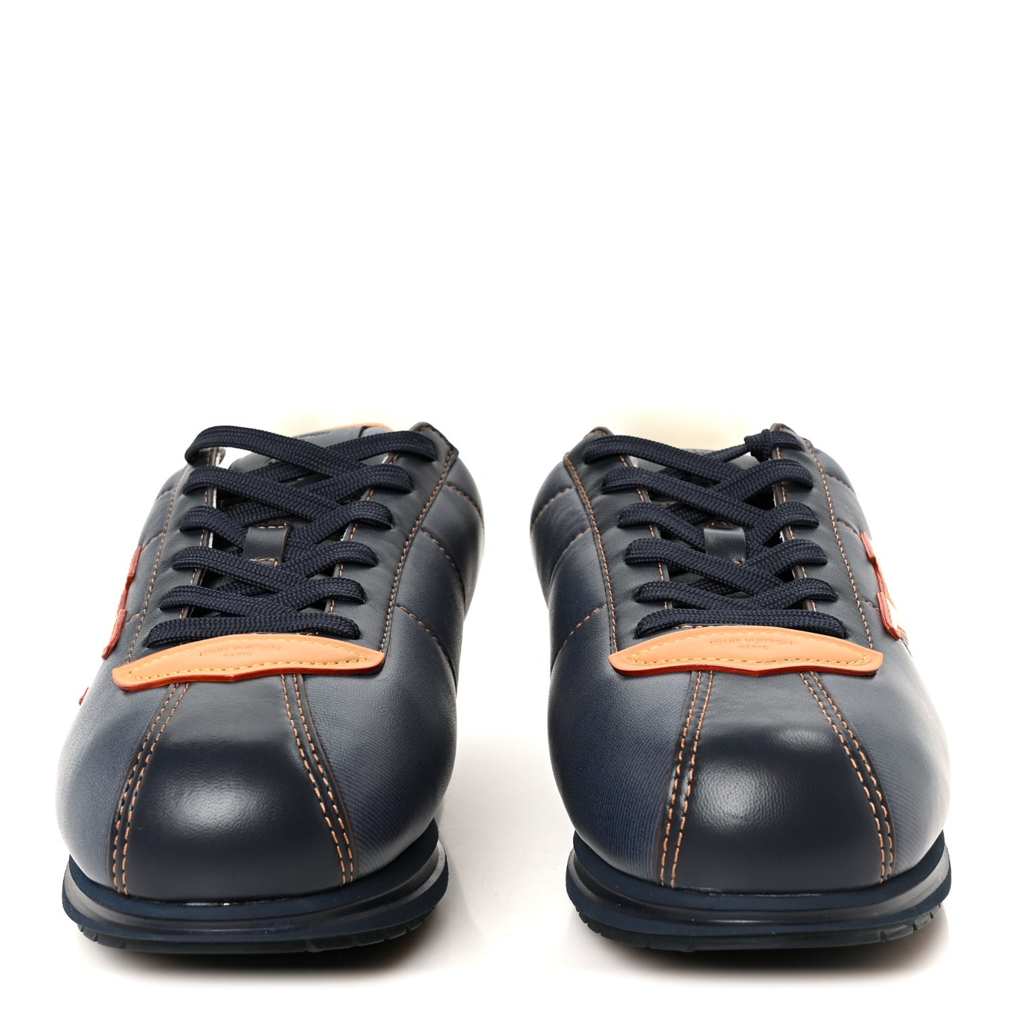 Denim Effect Lambskin Mens LV Buttersoft Sneakers 9.5 Navy Blue