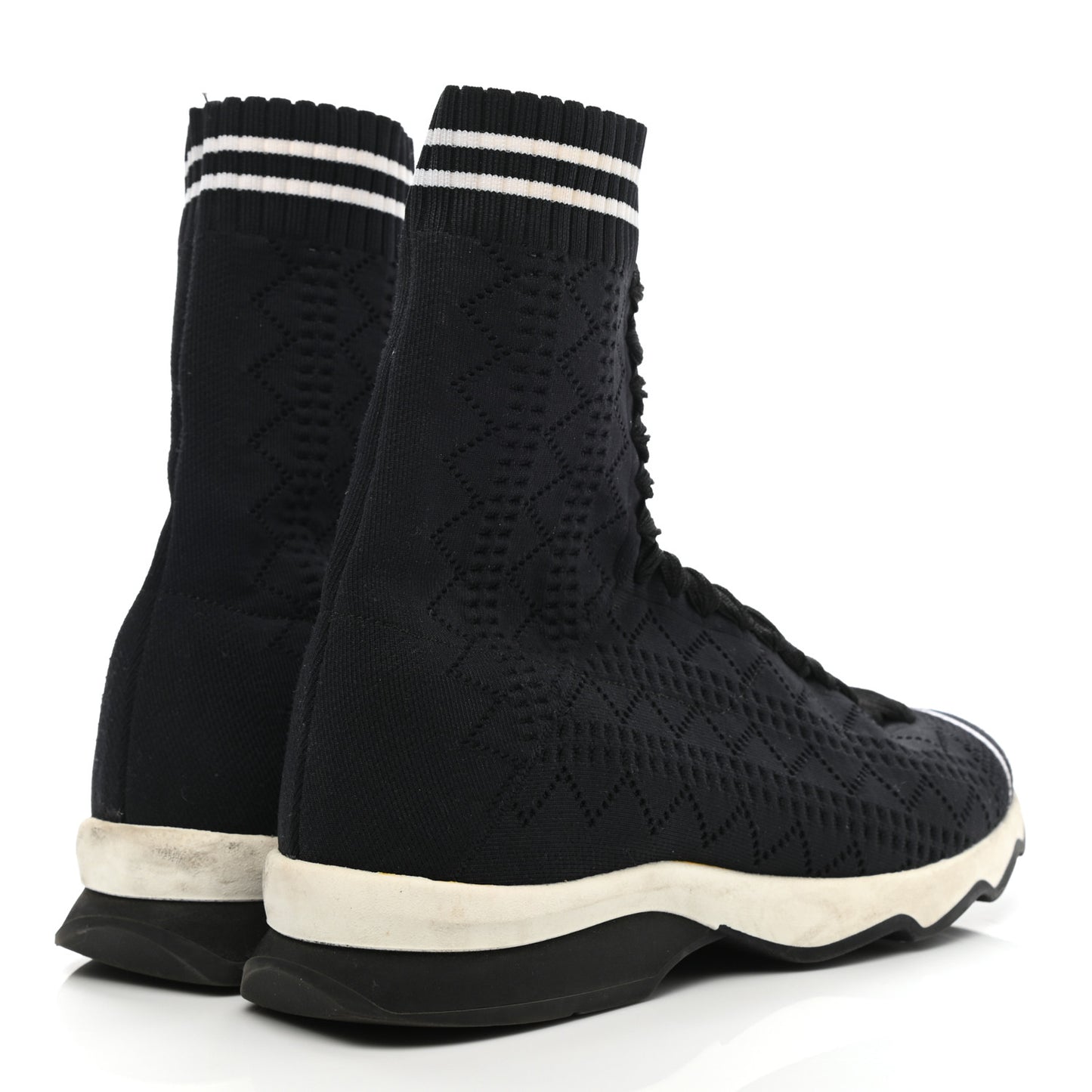 Stretch Knit Womens Sock Sneakers 35 Black
