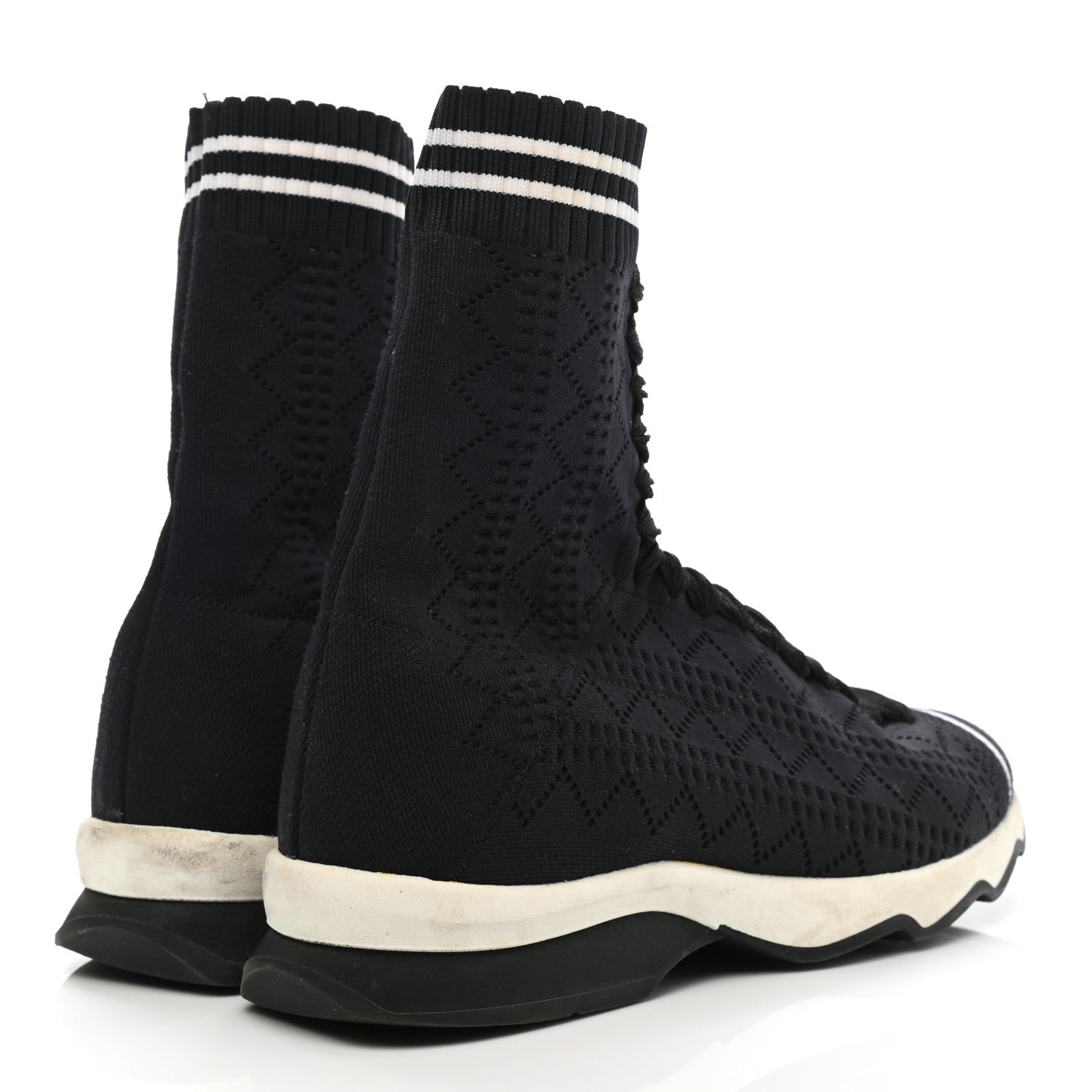 Fendi Stretch Knit Womens Sock Sneakers 35 Black 4 of 13