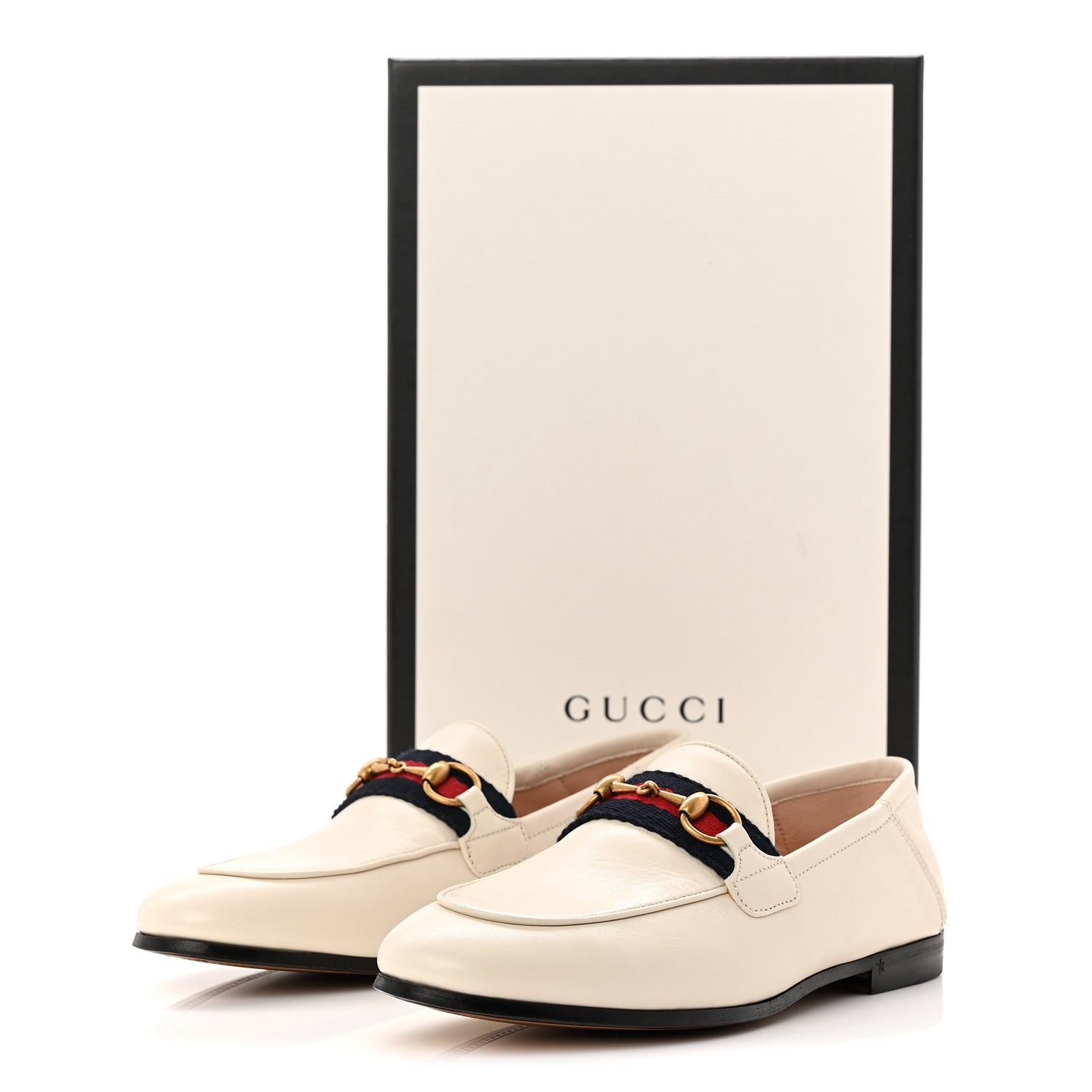 Gucci Malaga Kid Web Womens Horsebit Loafers 35 Mystic White 10 of 10