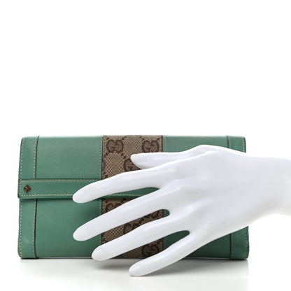 Gucci Calfskin Monogram Continental Wallet Green 2 of 14