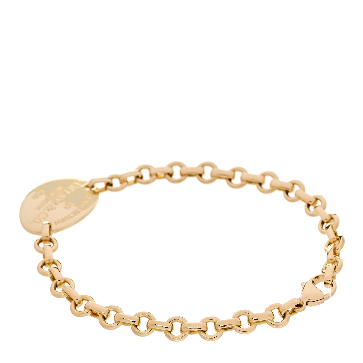 Tiffany 18K Yellow Gold Return To Tiffany Oval Tag Bracelet 