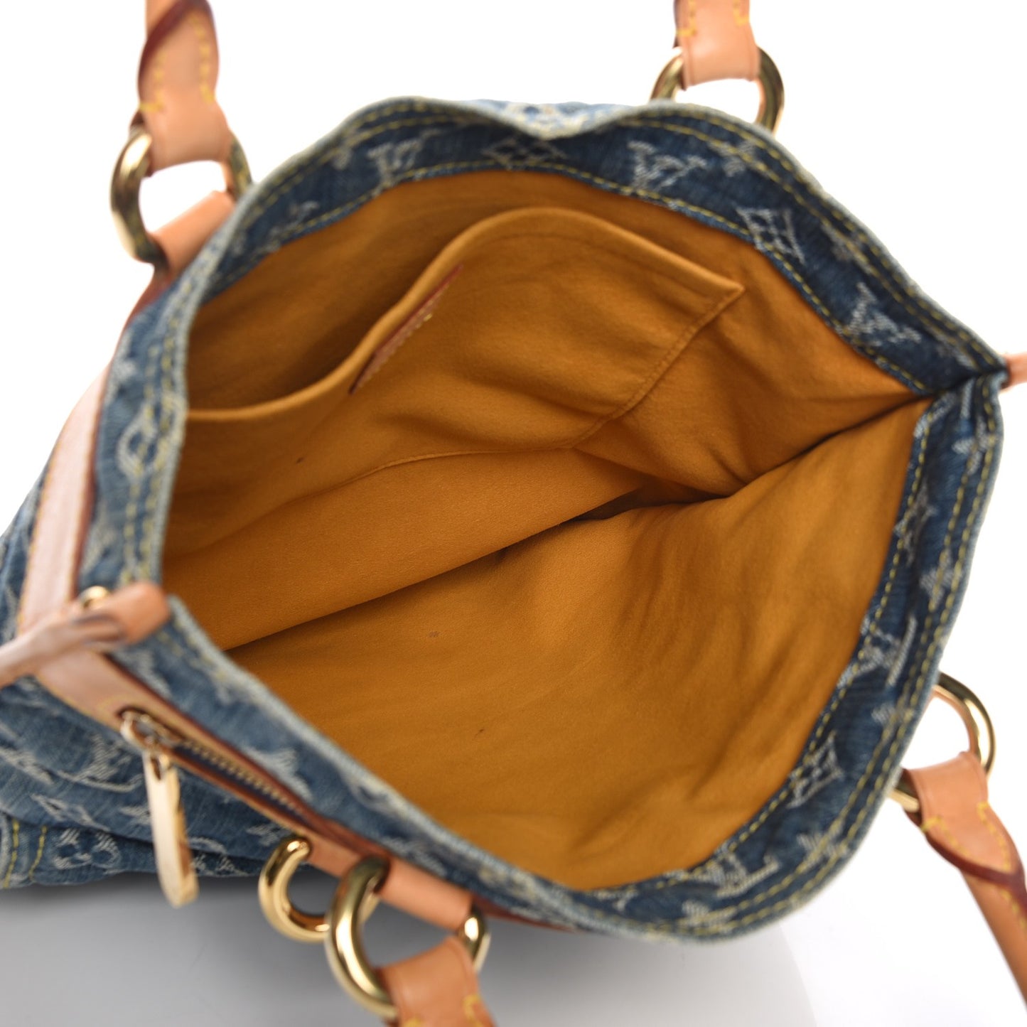 Monogram Denim Sac Plat Blue