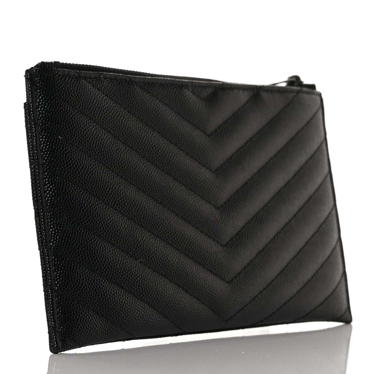 Grain De Poudre Chevron Monogram Bill Pouch Black